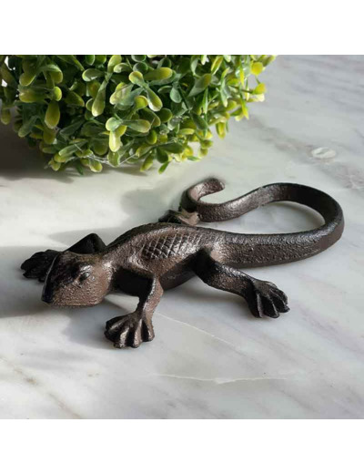 Grande salamandre déco fonte 8x3x16cm