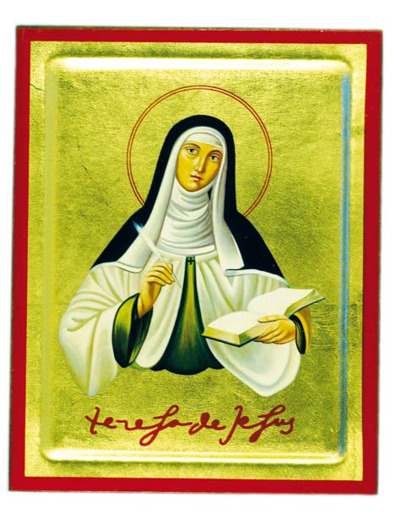 Icône dorée incurvée 14*18cm - SAINTE THERESE