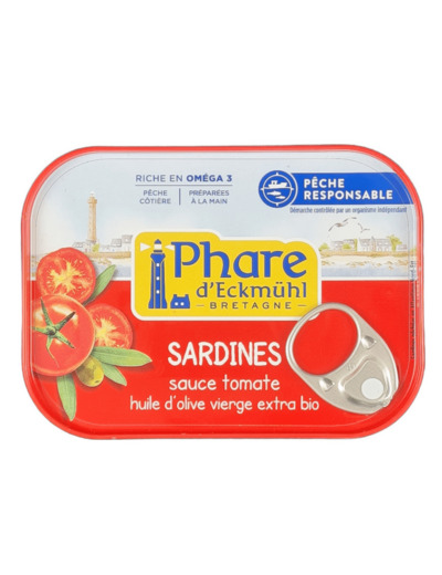 Sardines sauce Tomate à l'Huile d'Olive Vierge Extra 135g