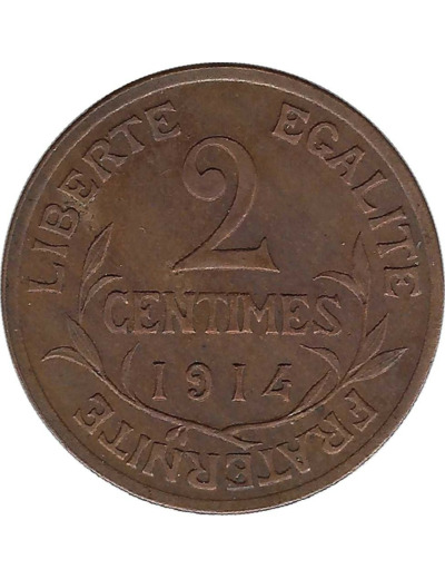 FRANCE 2 CENTIMES DUPUIS 1914 TTB+