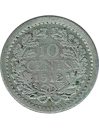 PAYS-BAS HOLLANDE 10 CENTS 1912 TB+