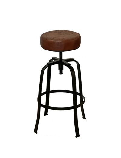 Tabouret cuir rond 41x41x70cm