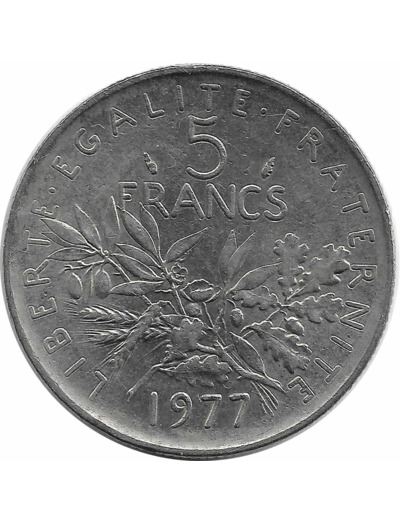 FRANCE 5 FRANCS ROTY 1977 TTB+