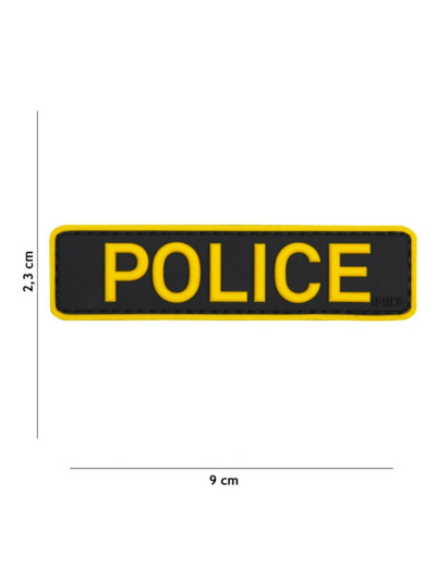 Patch 3D PVC Police (noir/jaune)