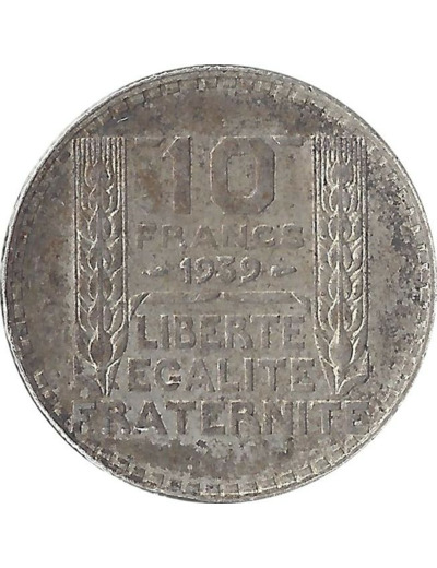 FRANCE 10 FRANCS TURIN 1939 TTB