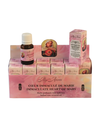 Flacon d'Huile Parfumée 10ml Cœur Immaculé Marie/Rose Indien