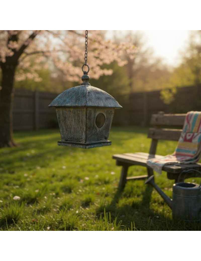 Nichoir oiseaux à suspendre 19x19x58cm