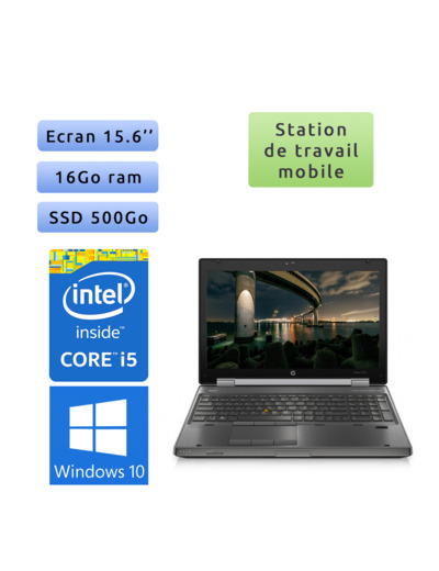 HP EliteBook 8560w - Windows 10 - i5 16Go 500Go SSD - 15.6 - Station de Travail Mobile PC Ordinateur