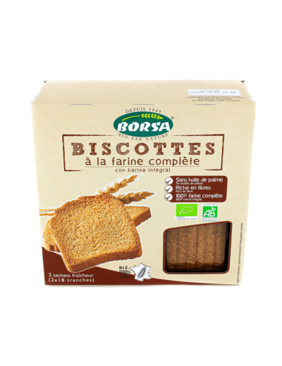 Biscottes à la farine complète Bio 300g