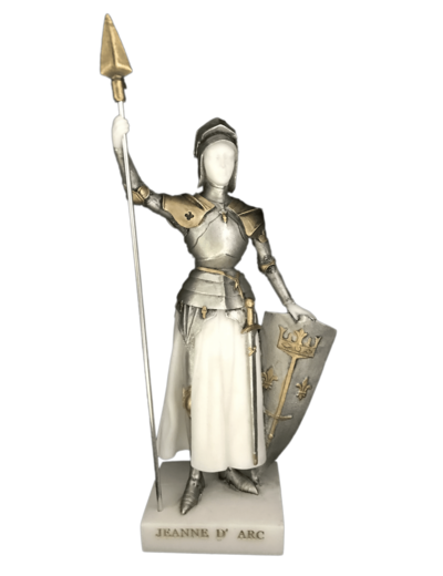 Jeanne d'Arc - Statue en albâtre 20cm -Couleur Métal