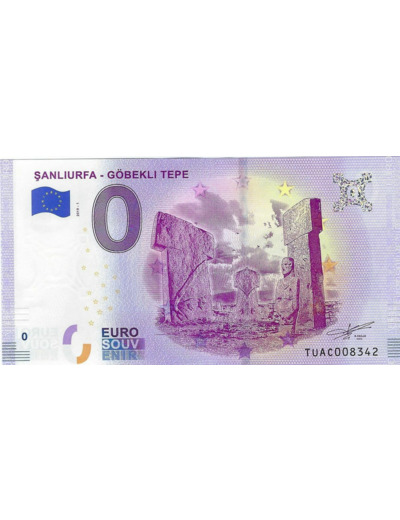 TURQUIE 2019-1 SANLIUFA GOBEKLI TEPE BILLET SOUVENIR 0 EURO TOURISTIQUE NEUF