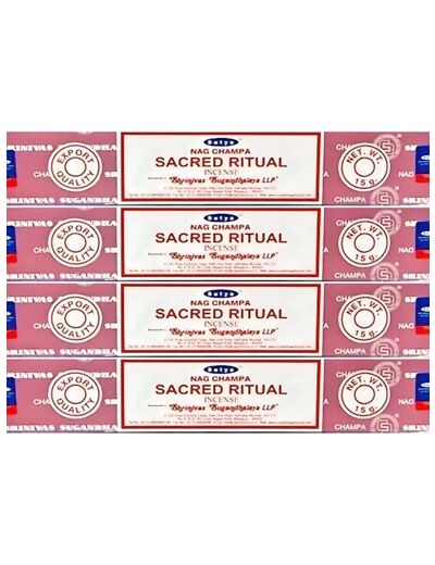 Encens Satya Sacred Rirual - Rituel Sacré - 4 boites de 15 gr