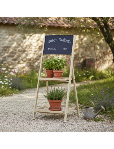 Etagères à plantes avec écriteau 63x28x29 cm