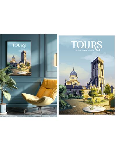 TOURS-PLACE CHÂTEAUNEUF - POSTERS