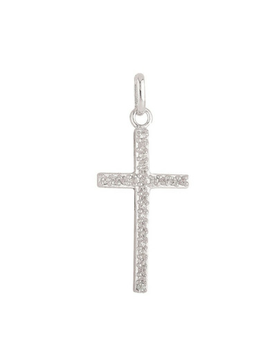 Croix en Argent 925 25mm + Strass en Oxyde de Zirconium