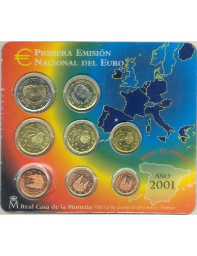 ESPAGNE 2001 B.U SERIE 8 MONNAIES