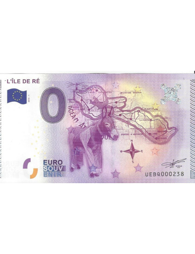 17 SAINT MARTIN DE RE 2015-1 ILE DE RE BILLET 0 EURO NEUF