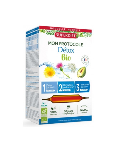 Protocole Détox 3 phases de 10 jours 30 ampoules de 15ml
