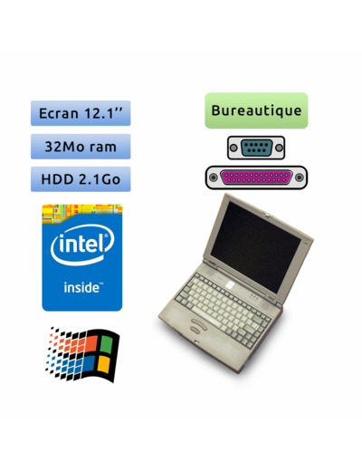 Toshiba Satellite Pro 470CDT- 3.11 - PM 32MB 2.02GB - 12.1 - Port Serie et Parallèle - Ordinateur Portable