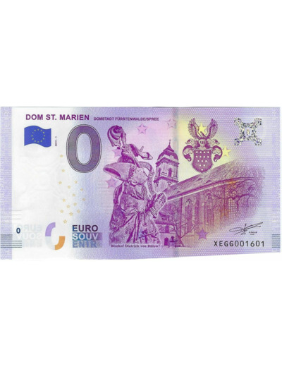 ALLEMAGNE 2019-1 DOM ST MARIEN BILLET SOUVENIR 0 EURO TOURISTIQUE  NEUF