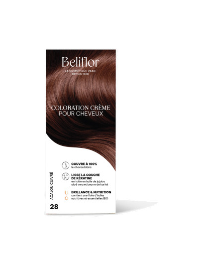 Coloration Crème pour Cheveux 28 Acajou Cuivré