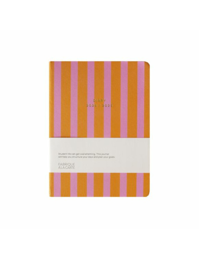 Agenda 2024-2025 - Rayures Orange et Rose - A-Journal