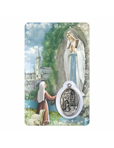 Carte-prière avec insertion ND DE LOURDES- italien