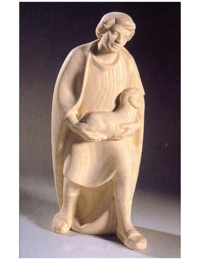 Mouton regardant en arrière bois naturel 9 cm