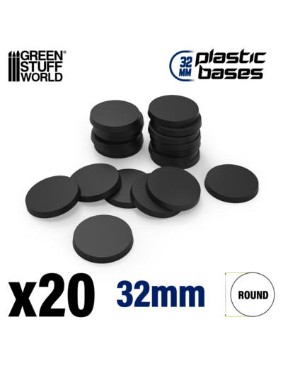 Socles plastiques ronds 32mm noir