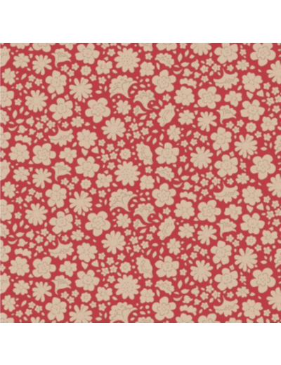 COUPON DE TISSU TILDA CREATING MEMORIES CARLA RED  50 X 55 CM