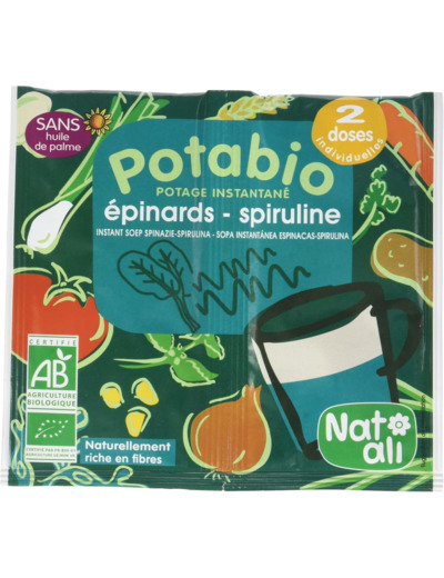 Potage epinard spiruline 2x8,5g Nat Ali - Potabio