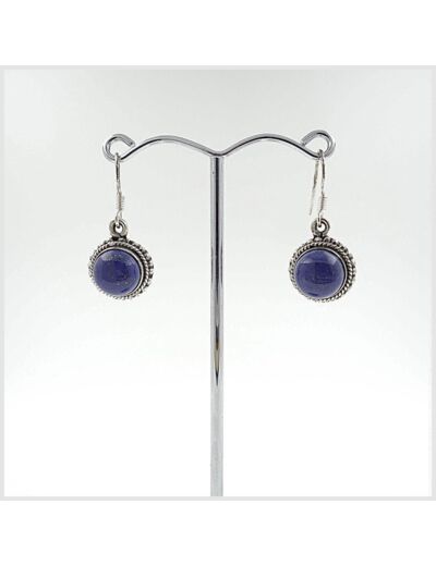 Boucles d'oreilles Lapis Lazuli et Argent Massif