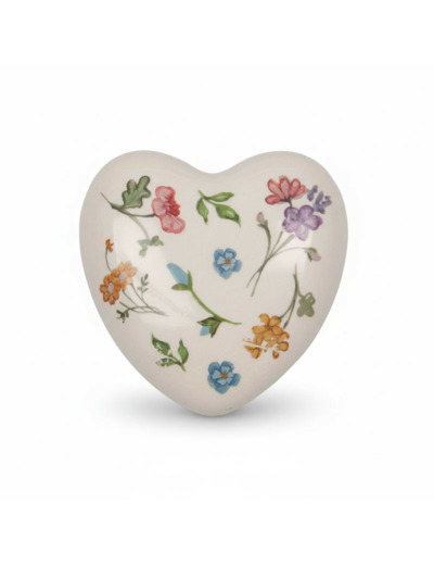Coeur décoratif fleurs céramique 12x4x12cm