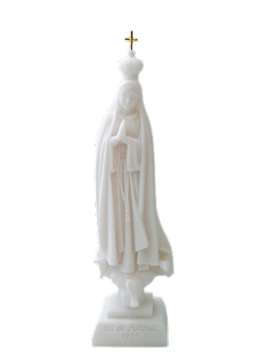 ND de Fatima- Statue en albâtre 23cm -Blanche