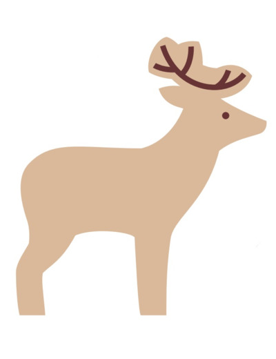 Lot 3 cerfs 10.5x9.5xEP2cm