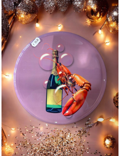 Assiette décorative Homard/Champagne