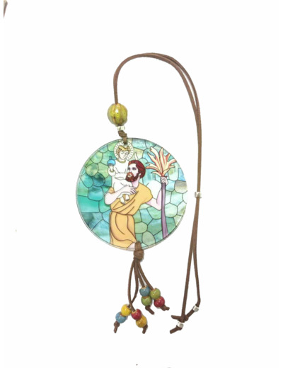 Pendentif pour voiture Acrylique D88mm - SAINT CHRISTOPHE