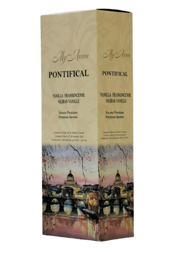 6 étuis Hexagonaux de 20 bâtons d'Encens -PONTIFICAL -Oliban Vanille