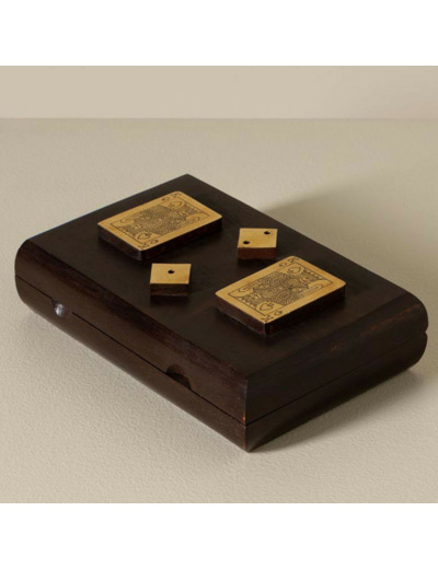 Boîte 2 jeux cartes et dés 18x5x12cm