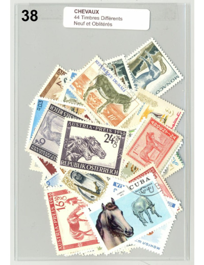 44 TIMBRES CHEVAUX DIFFERENTS NEUF ET OBLITERES *38