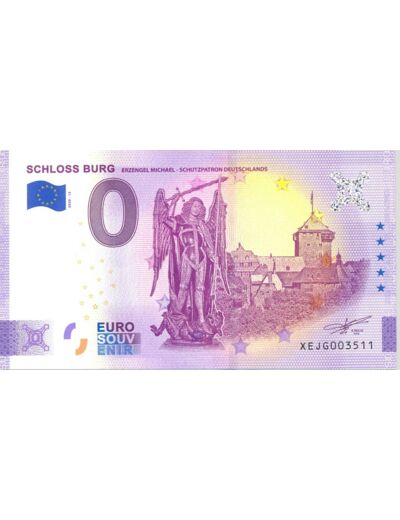 ALLEMAGNE 2020-12 SCHLOSS BURG BILLET SOUVENIR 0 EURO TOURISTIQUE  NEUF