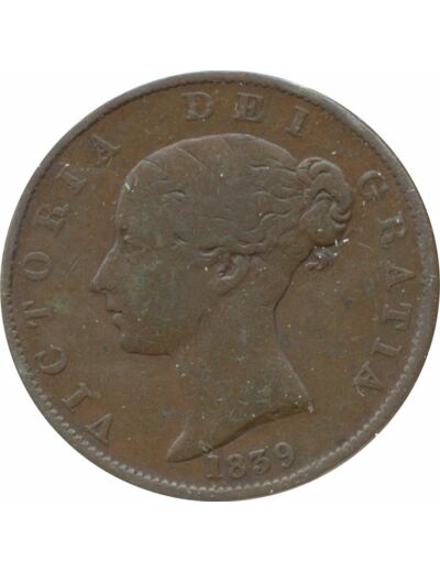 ILE DE MAN 1/2 PENNY VICTORIA 1839 TB+ N2