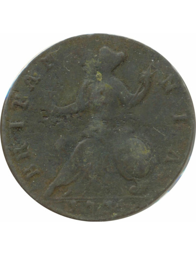 GRANDE BRETAGNE 1/2 PENNY GEORGES II 1734 TB+