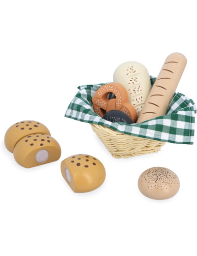 Janod - Panier de Boulangerie en Bois - Corbeille Viennoiseries -