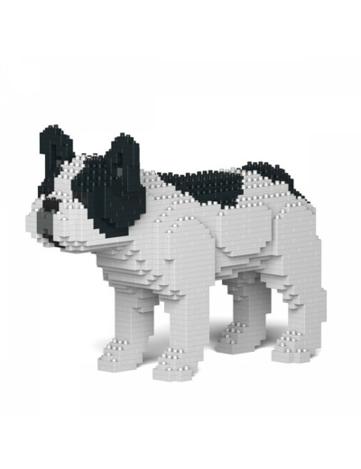 CHIEN BOULEDOGUE FRANCAIS NOIR ET BLANC de chez JEKCA DEJA ASSEMBLER