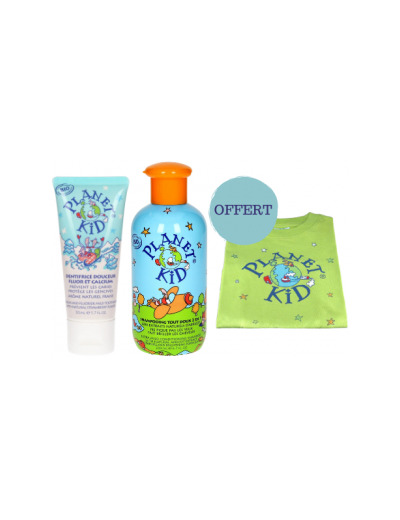 Lot hygiène shampoing et dentifrice + tee shirt vert offert