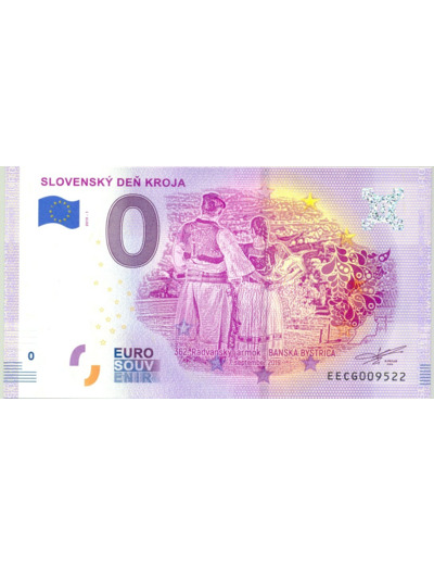 SLOVAQUIE 2019-1 SLOVENSKY DEN KROJA BILLET SOUVENIR 0 EURO TOURISTIQUE NEUF