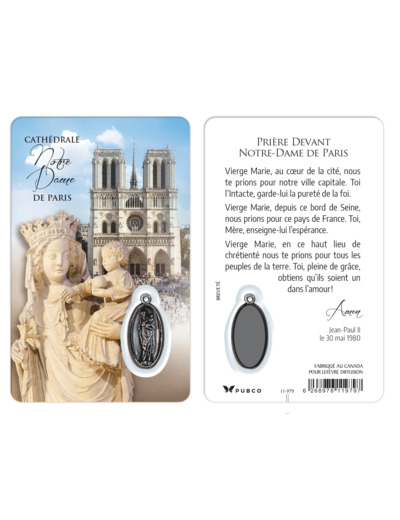 Carte-médaille ND de PARIS