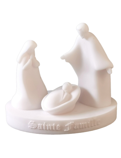 Ste Famille Moderne - En Albaster Ht11cm/Socle L11,5cm - Blanc