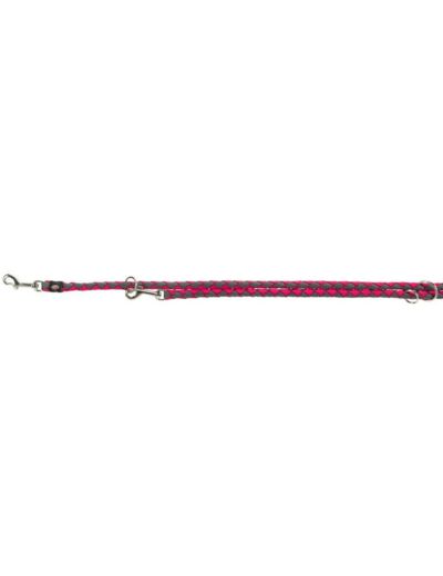 Laisse en nylon rond multi-positions - Fushia & Gris graphite